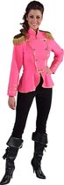 Roze Uniform jasje met gouden epauletten - Circusdirecteur jas voor dames - maat 42/44 (Toppers kleding)
