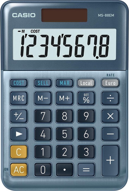 Calculatrice de bureau Casio MS-20UC - 12 chiffres - alimentation batterie  et solaire - rose