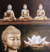 Boeddha tweeluik schilderij canvas set van 2.
