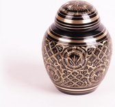 Crematie urn voor as - Messing urn - Handgemaakt- zwart met goud - Ook dierenurn