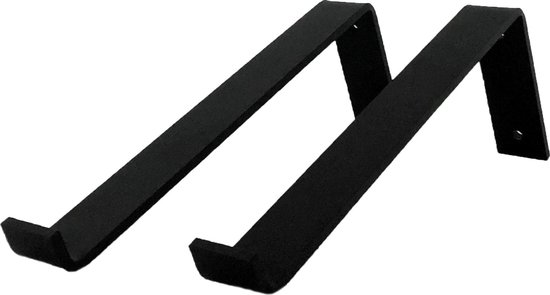GoudmetHout Industriële Plankdragers L-vorm 30 cm - Staal - Mat Zwart - 4 cm x 30 cm x 15 cm - Plankendrager