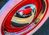 Oldtimer Poster - Velg Rood - Wandposter 60 x 40 cm