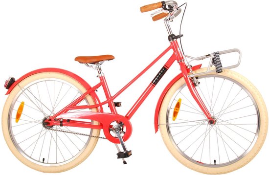 Vélo pour enfants Volare Melody - Filles - 24 pouces - Rouge pastel - Prime Collection