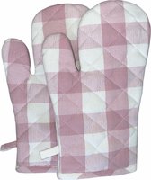 Ovenwanten 2 stuks | 16x30 CM | 100% Katoen | Dubbelzijdig Kleur | Kerst | Kerstcadeau | Ovenwanten | Ovenhandschoenen | Rendier | Rood | Beige | Hittebestendig | Grip | Keuken |
