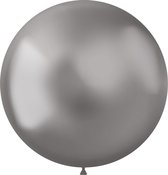 Folat - ballon XL Intense Chrome Silver 48 cm - 5 stuks