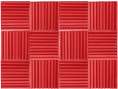 Geluidsisolatie - 12 STUKS - Rode Isolatieplaten - 30 x 30 x 2.5 cm dik - Noppenschuim - Akoestisch studioschuim - Studio Foam - Isolatie Foam - Isolatieplaten - Isolatie Plaat - R