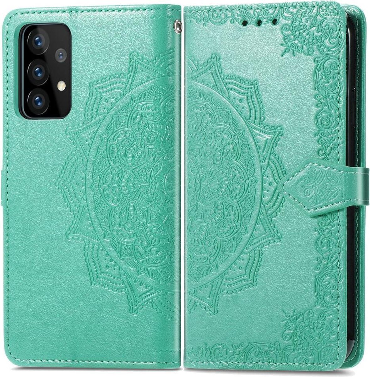 Bloem groen book case hoesje Telefoonhoesje geschikt voor Samsung Galaxy A72
