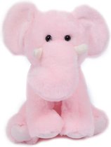 Pluche Olifant 22 cm - roze zachte knuffel - speelgoed- knuffeldier