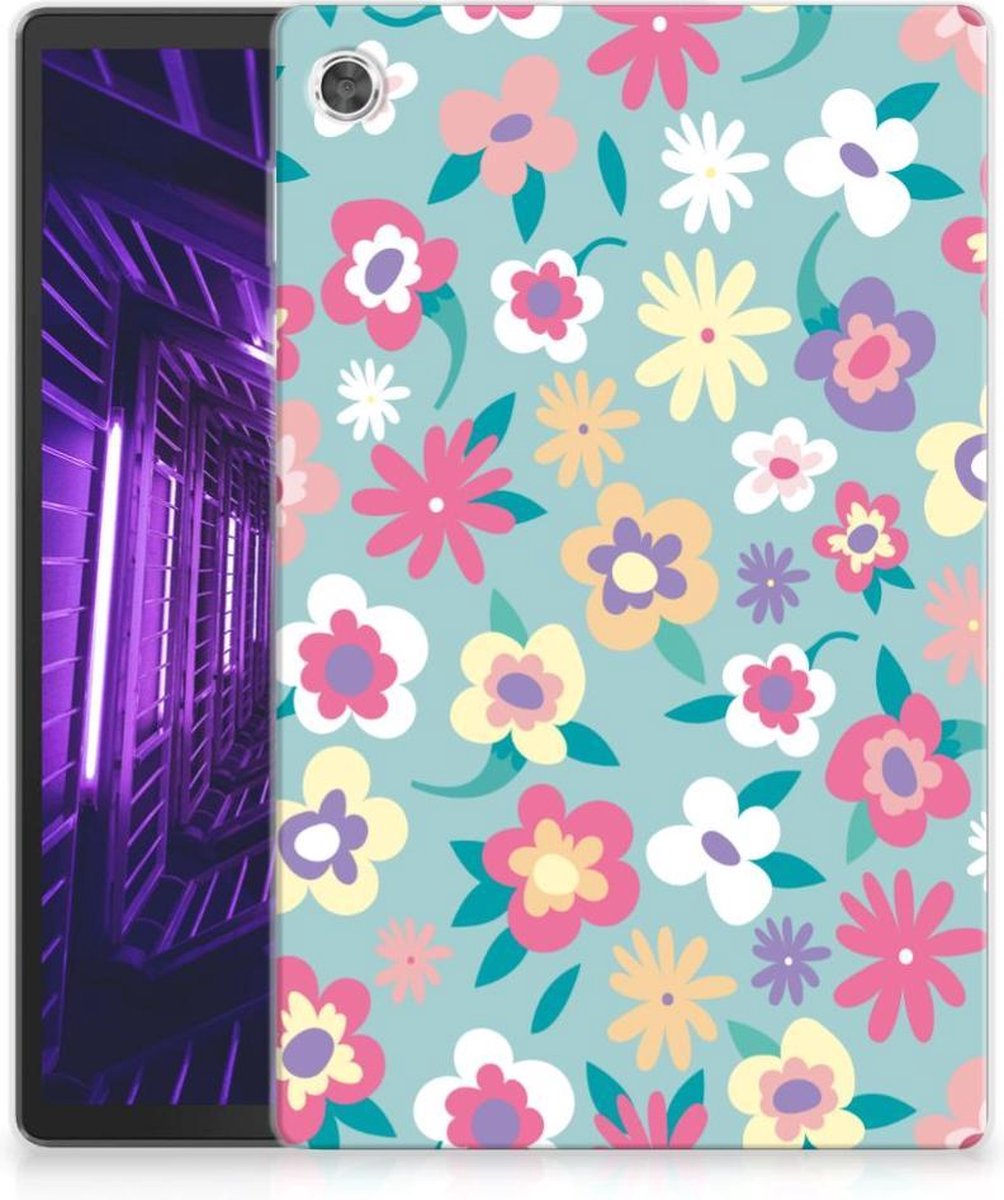 Back Cover voor Lenovo Tab M10 Plus Siliconen Hoesje Flower Power