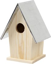 Vogelhuis met zinken dak, afm 13,5x11x19 cm, gatgrootte 32 mm, 1 stuk