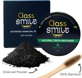 Class Smile Activated Charcoal Poeder met GRATIS Bamboetandenborstel- Charcoal Poeder 100% Natuurlijk  - Houtskool poeder 30g