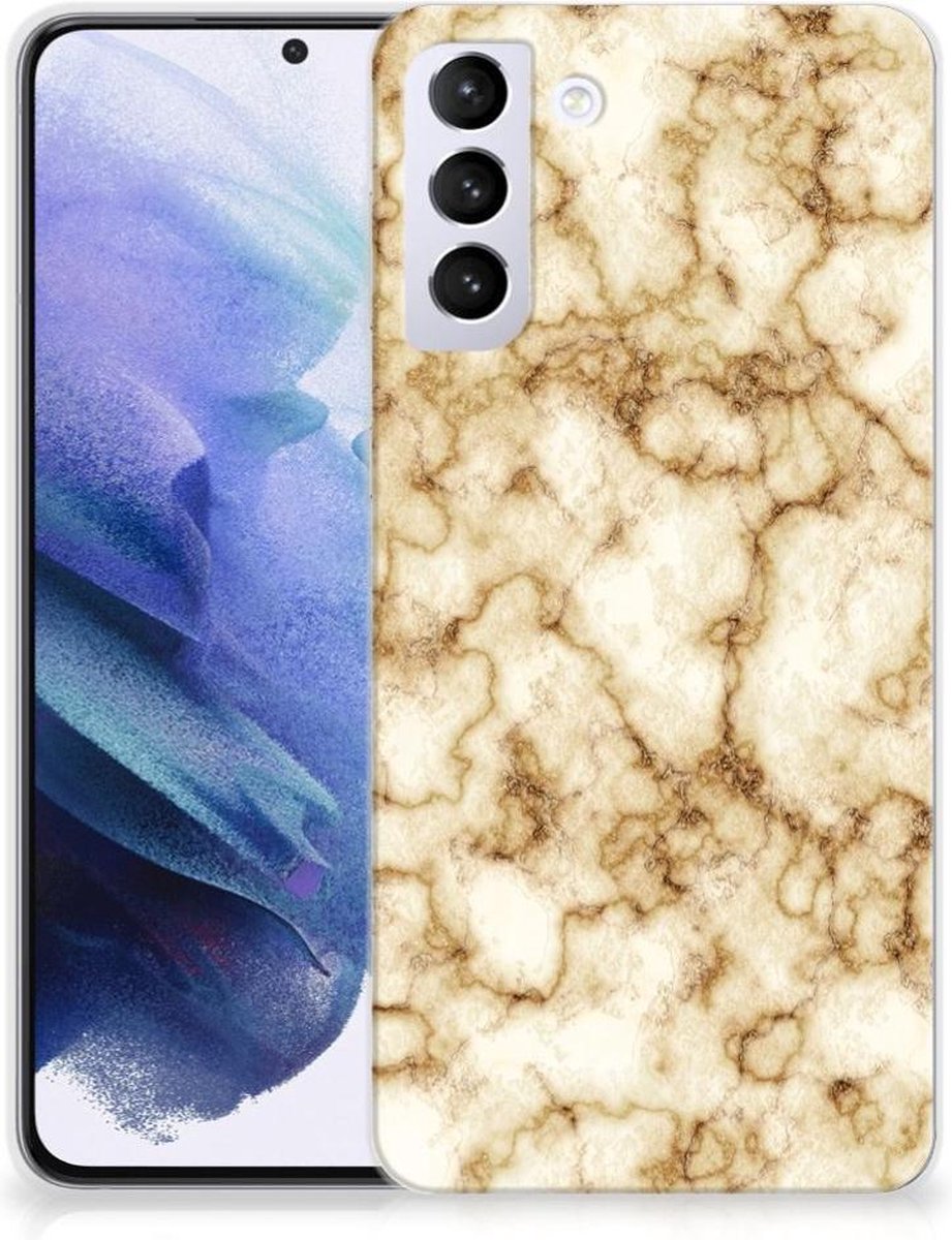 Samsung Galaxy S21 Plus TPU Siliconen Hoesje Marmer Goud
