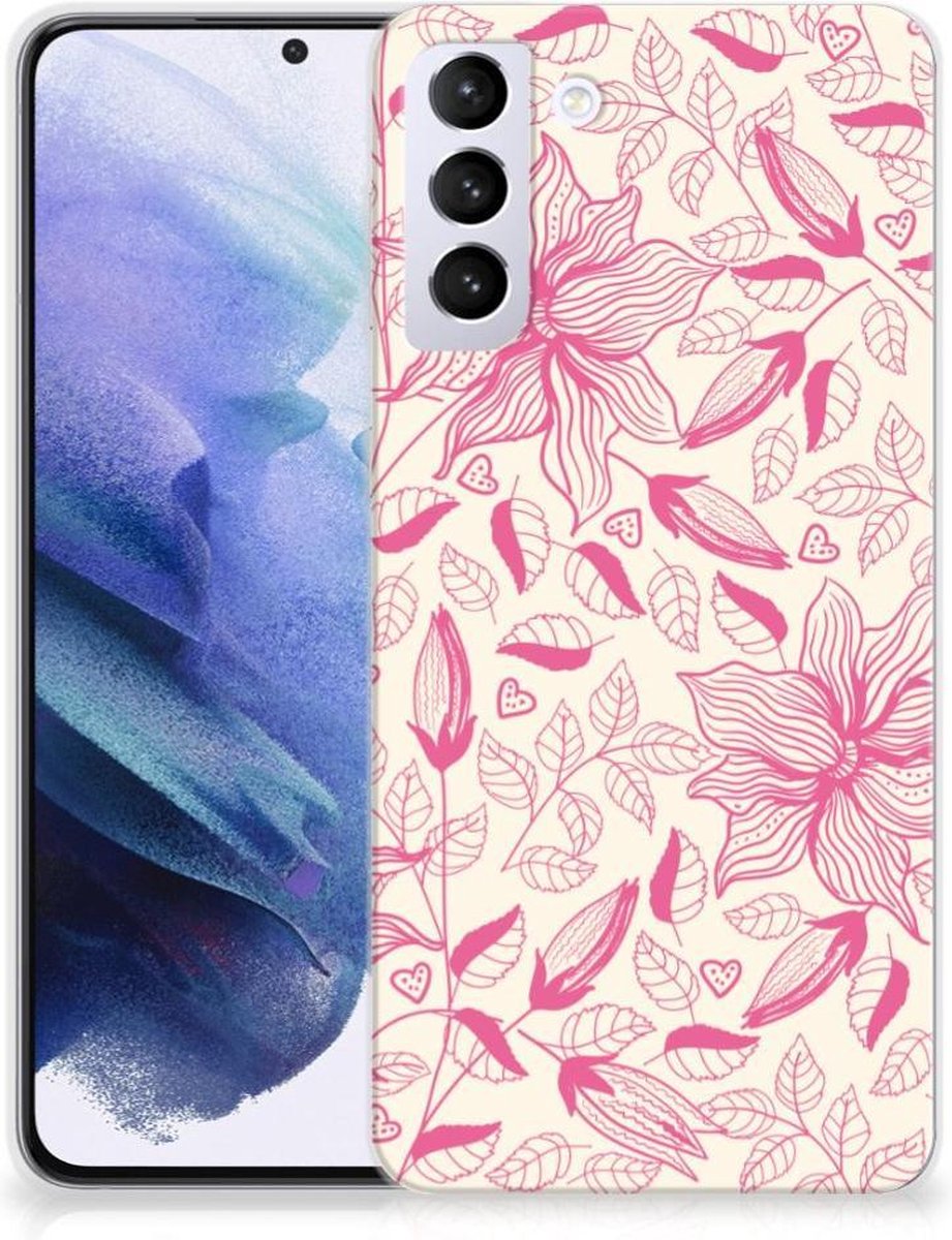Back Cover voor Samsung Galaxy S21 Plus TPU Case Pink Flowers