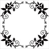 EFE010 Nellie Snellen Embossingfolder rond - bloemen kader - 13 x 13 cm - embossing mal bloem