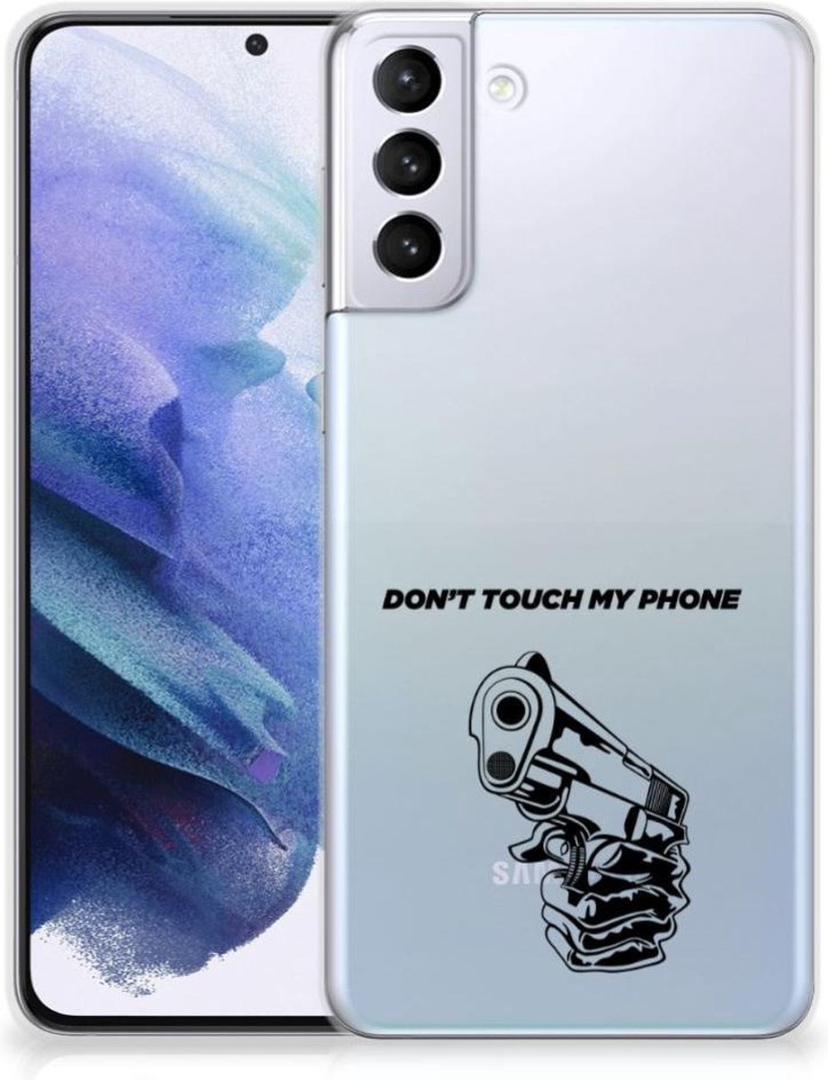 Samsung Galaxy S21 Plus Silicone-hoesje Gun Don't Touch My Phone