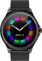 Belesy® MARS - Smartwatch Dames - Smartwatch Heren - Horloge - Bloeddruk - ECG - Stappenteller - 1.3 inch - Kleurenscherm - Full Touch - Zwart - Staal - Moederdag