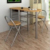 barset bartafel barkrukken - hout / metaal - bartafel met barstoelen barset 3 delig - tafel - stoelen - krukken - L&B Luxurys