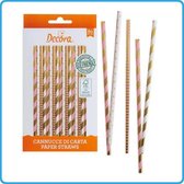 Paper Strow Gold Pink White 80 pcs Decora