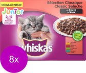 Whiskas Junior Classic In Saus - Kattenvoer - 8 x 12x100 g