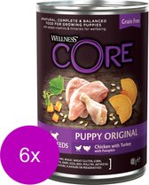 Wellness Core Grain Free 95 Puppy - Nourriture pour chiens - 6 x Kip Dinde Citrouille 400 g