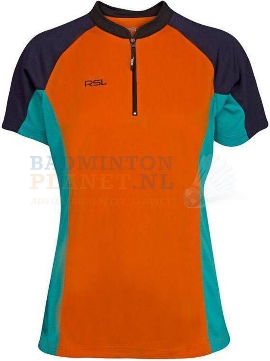 RSL T-shirt Badminton Tennis Oranje/Blauw Dames maat L