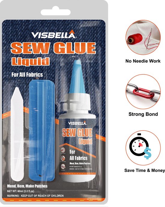 Visbella Sew Glue - Colle textile - colles en remplacement de la couture  