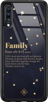 Samsung A50 hoesje glass - Family is everything | Samsung Galaxy A50 case | Hardcase backcover zwart