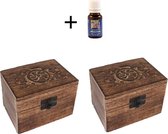 Opbergbox 2x6 vakken hout - etherische olie - sieradendoos - organizer