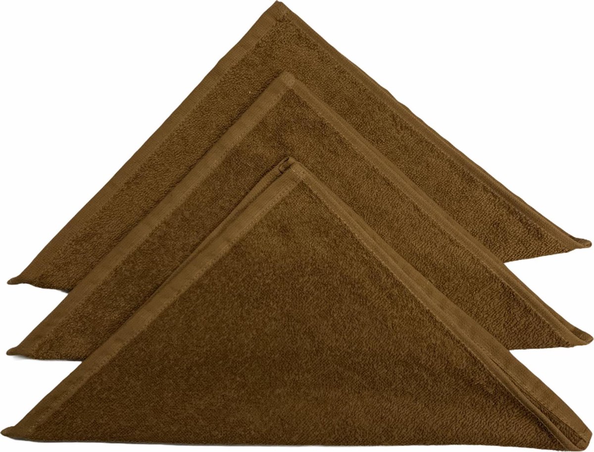 Goedkoopste Funnies spuugdoek brown (set van 3) | brown | knoeien | eten en drinken | baby verzorging | 100 zuivere katoen | zachte badstof
