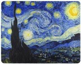 Muismat van gogh - starry night - sterrennacht - muismatten - 18 x 22 cm - mouse pad - mousepad - geel - blauw