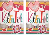 2 Wenskaarten - Valentijnskaarten - Happy Valentine - 12 x 17 cm - VAL-004