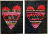 2 Luxe Valentijns Wenskaarten - YOU ARE AMAZING - 12 x 17 cm