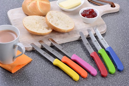 Sens Design Kleurrijke broodmessen – set van 6 gekartelde broodmesjes - Sens Design