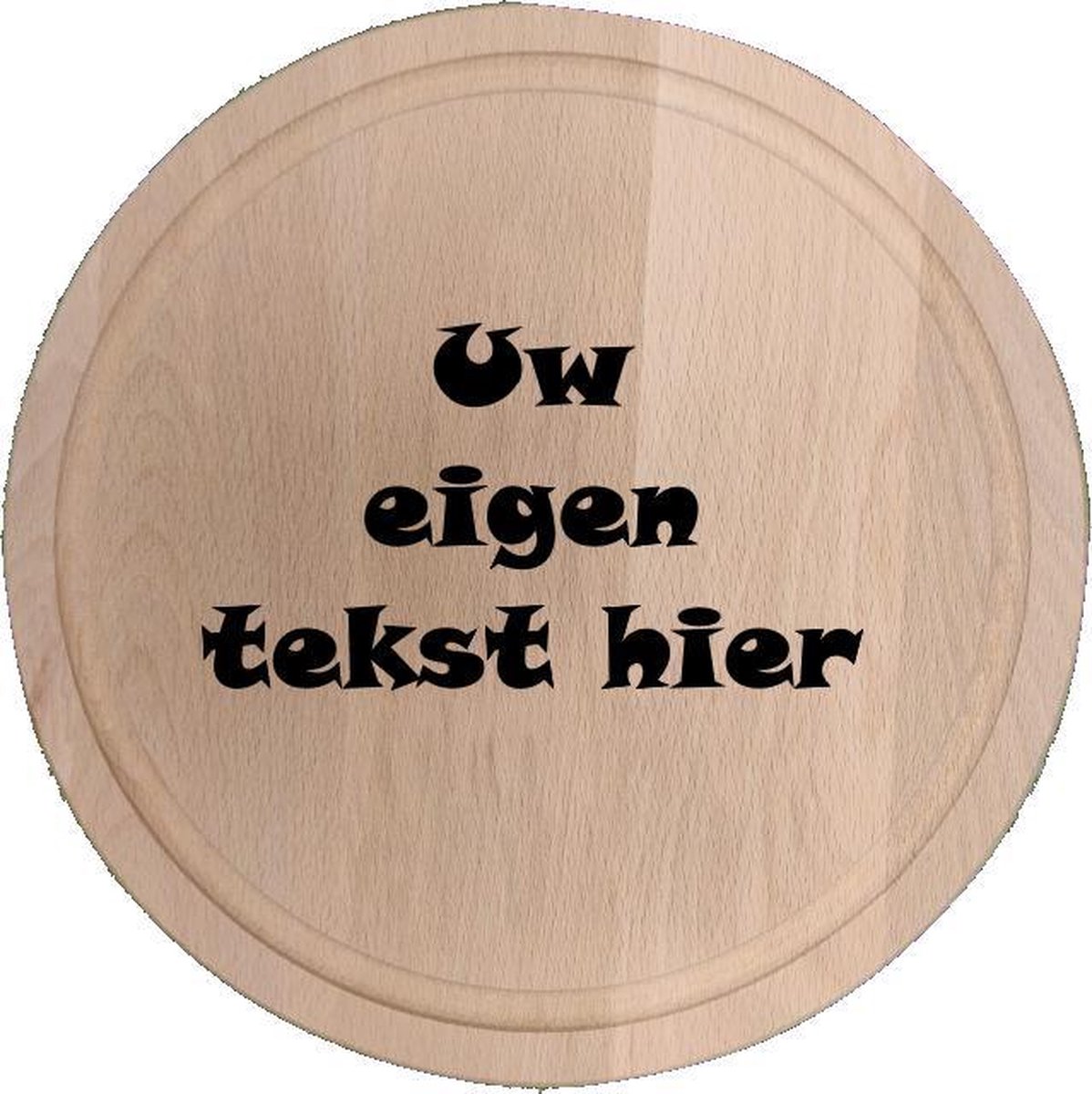 Gepersonaliseerde snijplank rond - eigen tekst of afbeelding - beukenhout - personaliseren
