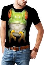 Kikker - T-shirt - Heren - Maat XL - Zwart