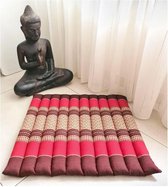 Meditatiemat – Yogamat – meditatiemat vierkant - Vierkant matje – Thais matje – 50x50x4 cm - Burgundy Rood