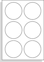 A4 Laserprinter etiketten - 85 mm rond - kunststof - 100 vel per doos