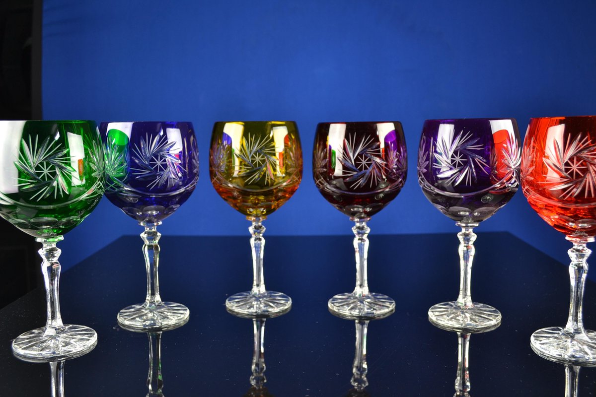 Kristallen wijn glazen gekleurd | bol.com