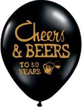 Ballon 50 jaar Cheers and Beers, 10 stuks kindercrea