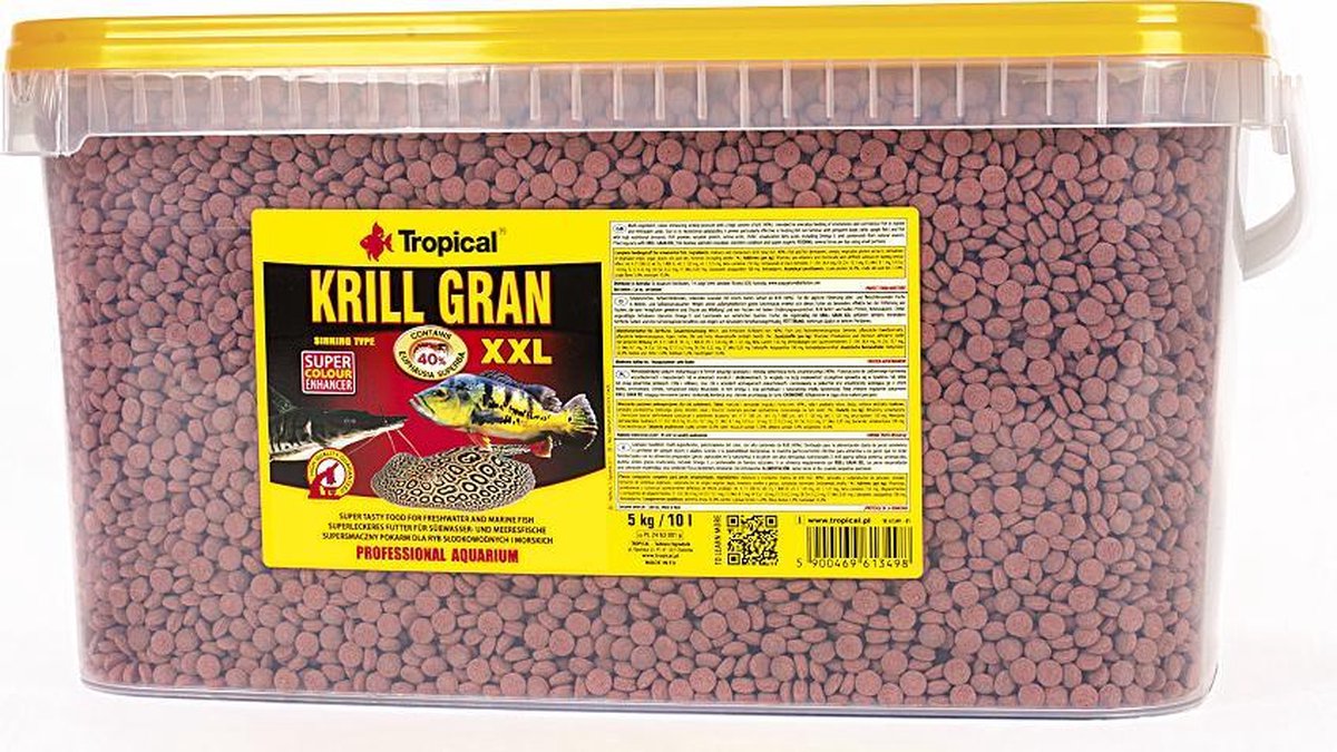 Tropical Krill Granulaat XXL | 10 Liter | Aquarium Visvoer