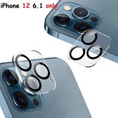 Geschikt voor iPhone 12 Lens protector / Geschikt voor iPhone 12 Camera Lens tempered glass - Zwart / Clear