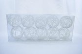 Kerstbal, 10 stuks: Ø 8 cm: metaaldraad