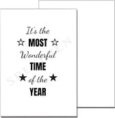 Kerst kaarten quote most wonderful time of the year A6 - 50 stuks |  Kaart groothandel | wenskaart