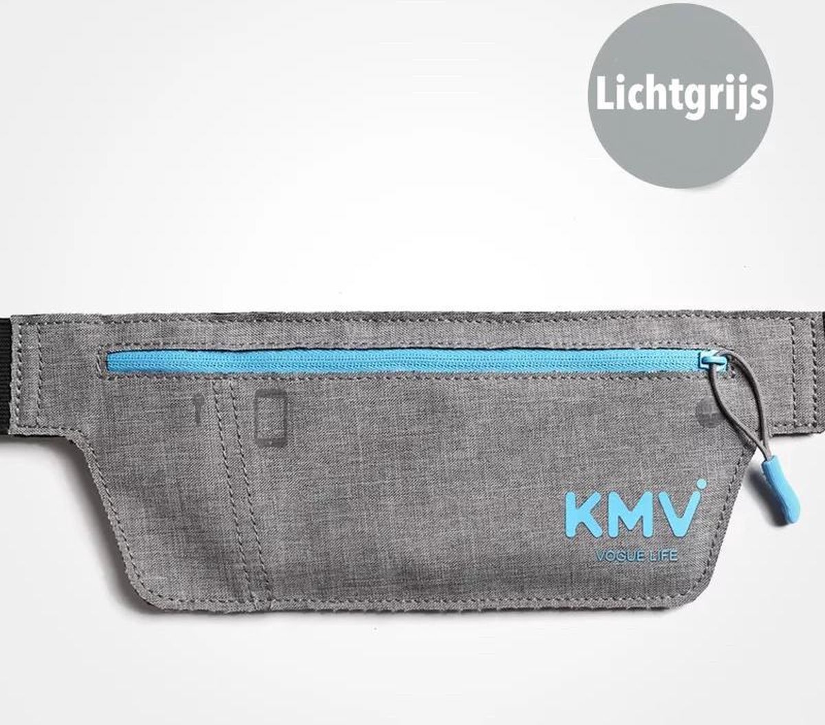 KMV Heuptas - Running belt - Heuptasje - Hardloop - Sport heuptas - Unisex - Lichtgrijs