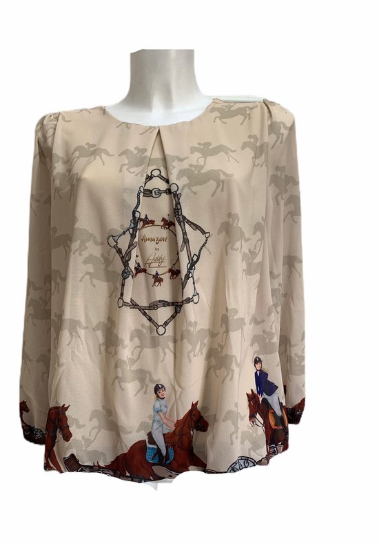 Ascot by Addy plisse jockey blouse - 44/XXL