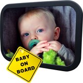 Autospiegel Baby met Autosticker - Baby Spiegel Auto - Achteruitkijkspiegel - Baby Autospiegel - Verstelbaar