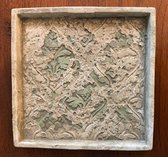 PTMD collection kaarsen plateau geel/groen 21 cm vierkant