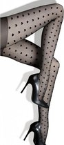 Lores panty met hartjes Cuore 20DEN, zwart, maat 3/4, M/L