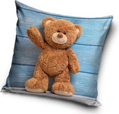 Carbotex Teddybeer - Sierkussen Kussen  40 x 40 cm inclusief vulling