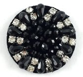 Broche Strass Opnaai Fashion Part 5.5 cm / 5.5 cm / Zwart Zilver